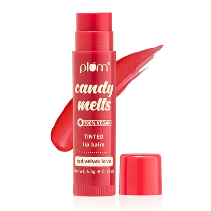 Plum Candy Melts Red Velvet Love Tinted Lip Balm | Moisturizes & Nourishes | Hydrates Dry & Chapped Lips | 100% Vegan | 4.5g Plum Candy Melts Red Velvet Love Tinted Lip Balm | Moisturizes & Nourishes | Hydrates Dry & Chapped Lips | 100% Vegan | 4.5g - Re