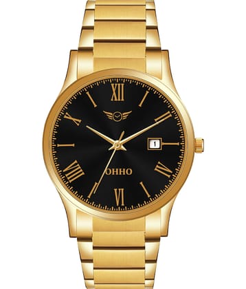 OHHO Gold Stainless Steel Analog Men's Watch