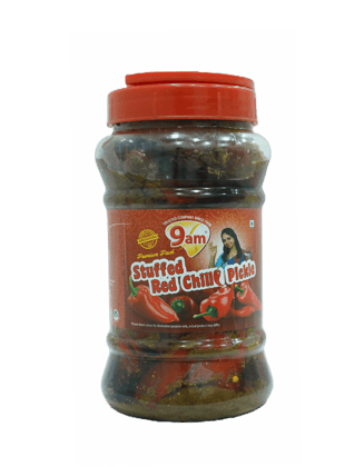 9am Stuffed Red Chilli Pickle, 900 gm