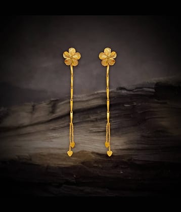LUV FASHION Gold Chandelier Earrings ( Pack of 1 )