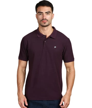 LUX PARKER Pack of 1 Cotton Blend Regular Fit Solid Half Sleeves Men's Polo T Shirt ( Navy Blue )