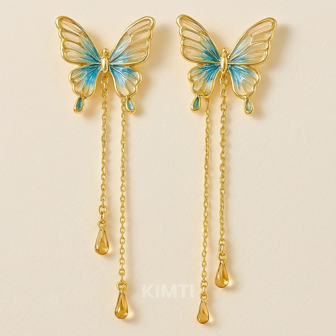 Blue Butterfly Dangler Earring