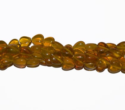 Trans Yellow Heart shaped handmade glass beads For Jewelry Making-Per String of 25 Pieces / 15X7 MM
