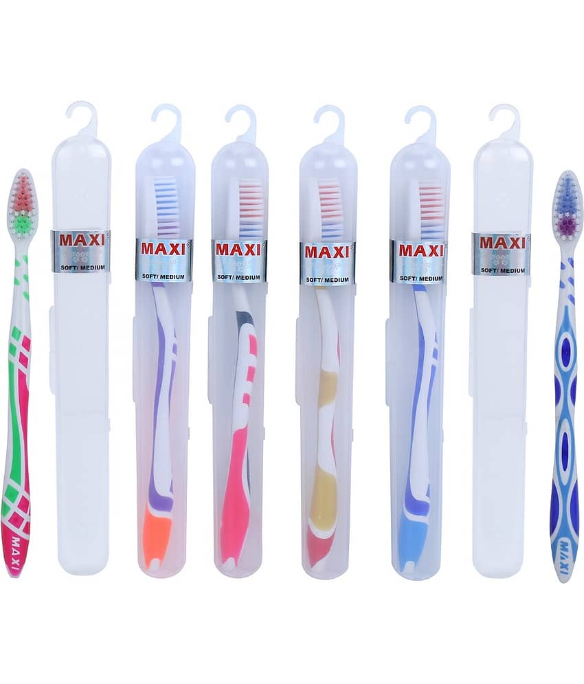 Maxi For You Travel Pack Soft Toothbrush(Pack Of 6)