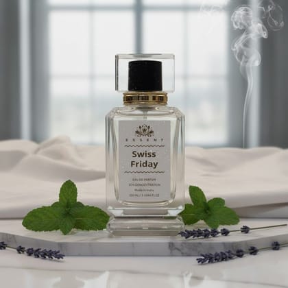 Essent Perfumes Swiss Friday Eau de Parfum (EDP) – Fresh Green Aquatic Long Lasting Perfume – Unisex Fragrance