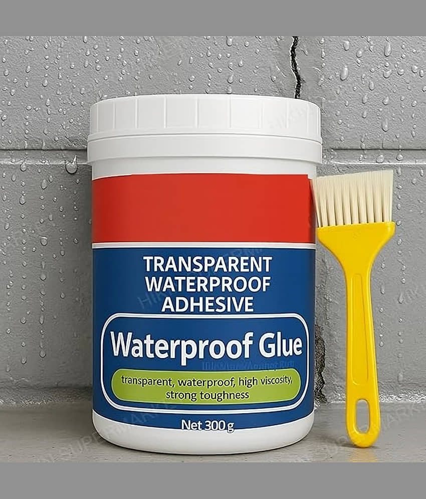 Purple Dust Water Leakage Crack Seal Agent Indoor & Outdoor 300gm Transparent Waterproof Glue with Brush (pack of 1)