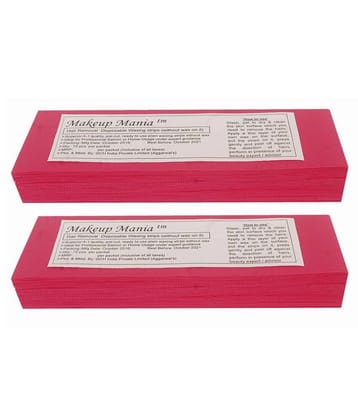 Makeup Mania Hair Removal Waxing Strips 140 Strips (2 Pkts x 70) Non-Woven Body Wax Strips (Red)