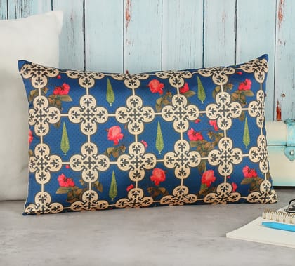 India Circus Aqua Clover'S Knotty Play - Blended Taf Silk Cushion Cover - 12 X 20 Inch