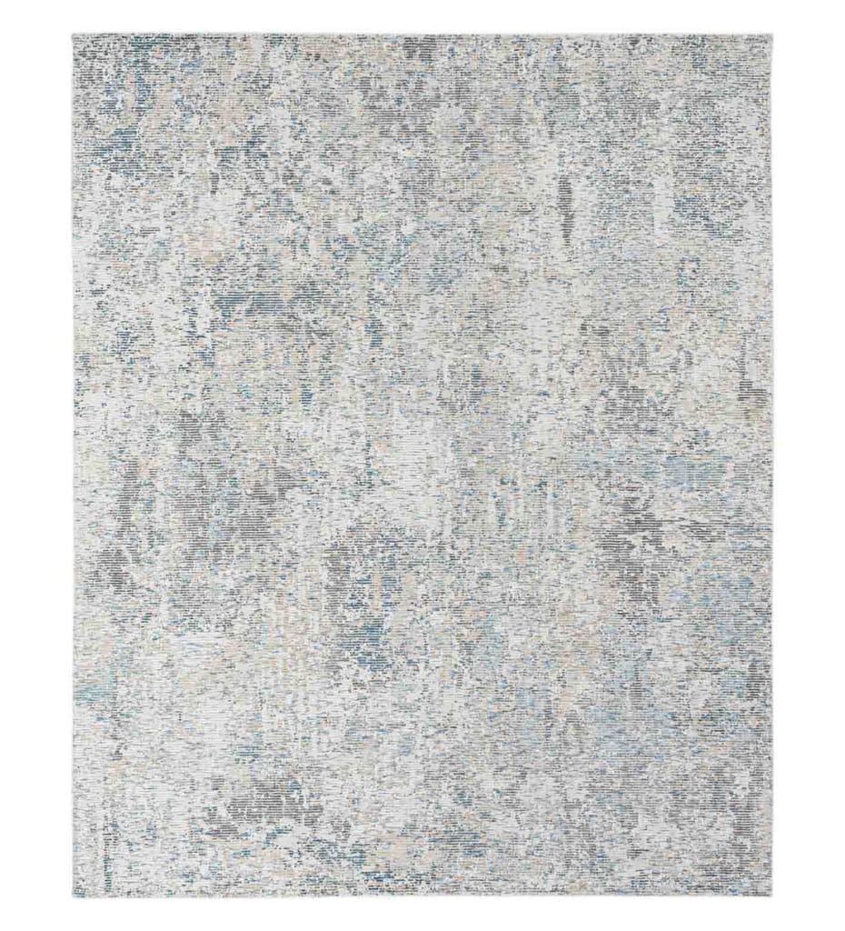 Neu Looms Handmade Viscose Wool Anti-Skid Rug for Bedroom, Living Room, Nursery, Dorm, Playroom & Reading Area (Size 6x9 Feet, Blue-Beige)