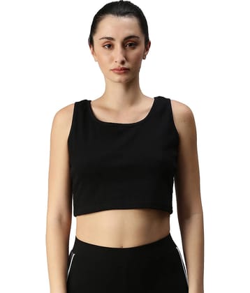 De Moza Women's Cotton Crop Top ( Black )