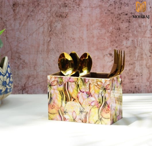 Abstract Floral Cutlery Holder