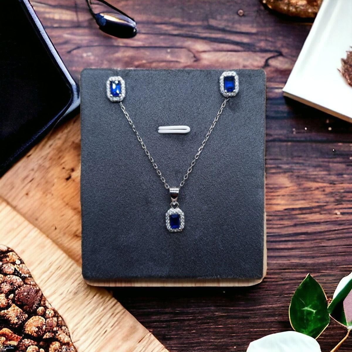 92.5 Sterling Silver Chain Necklace with Earrings