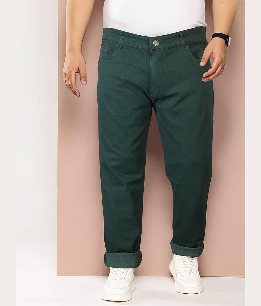 JB JUST BLACK Regular Fit Cuffed Hem Men's Jeans - Green ( Pack of 1 )