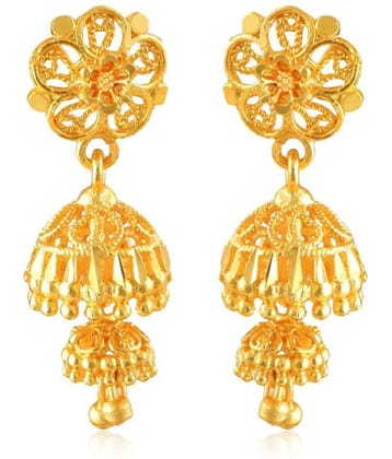 Vighnaharta Elegant Twinkling Beautiful Gold Plated Screw back Jumbo Jhumki Earring for Women and Girls  {VFJ1380ERG}