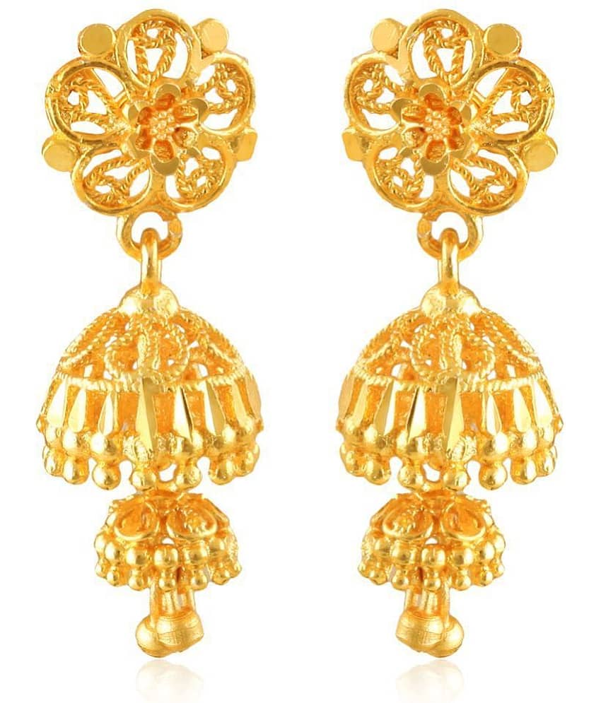 Vighnaharta Elegant Twinkling Beautiful Gold Plated Screw back Jumbo Jhumki Earring for Women and Girls  {VFJ1380ERG}