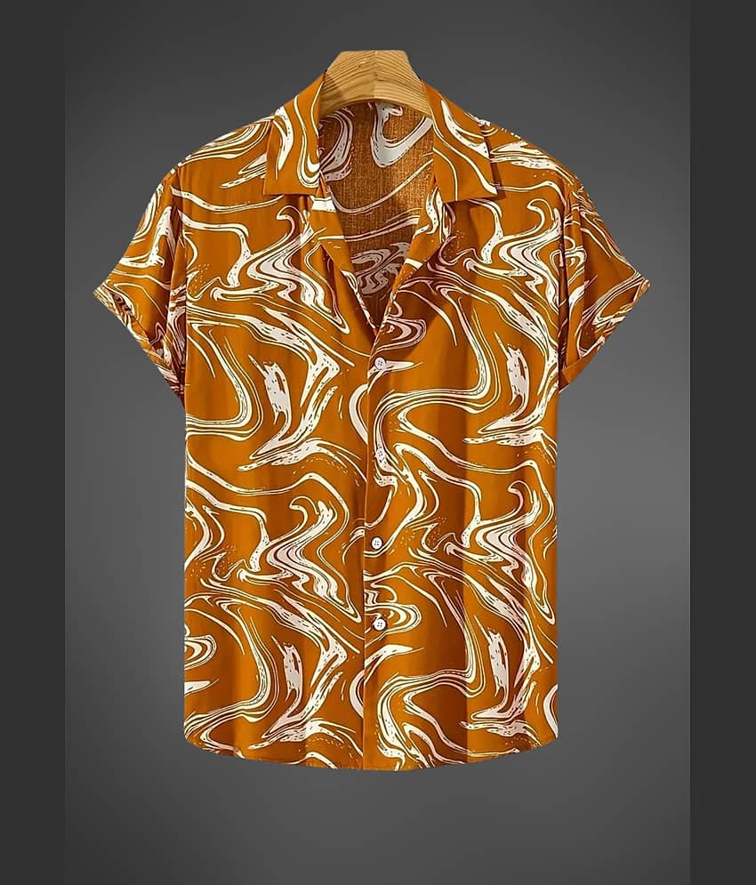 BEAUE Poly Cotton Regular Fit Printed Half Sleeves Men's Casual Shirt - Yellow ( Pack of 1 )