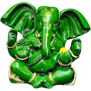 Nirmal Swaran Vighnaharta Handcrafted Lord Ganesha Idol for Car Dashboard, Pooja Room