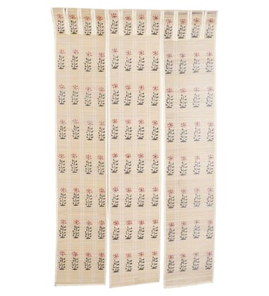 Three Panel Bamboo Curtain - Beige-6 ft length