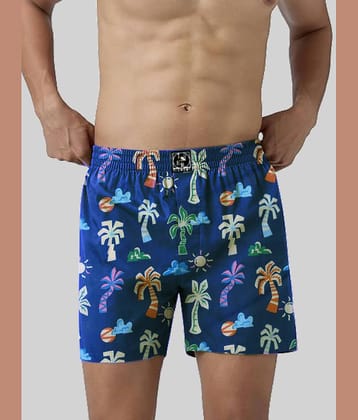 Inner Element Pack of 1 Cotton Boxers For Men's ( Navy Blue )