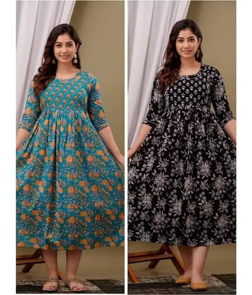 Nevisha Style Multi Color Cotton Maternity Kurta Pack of 2