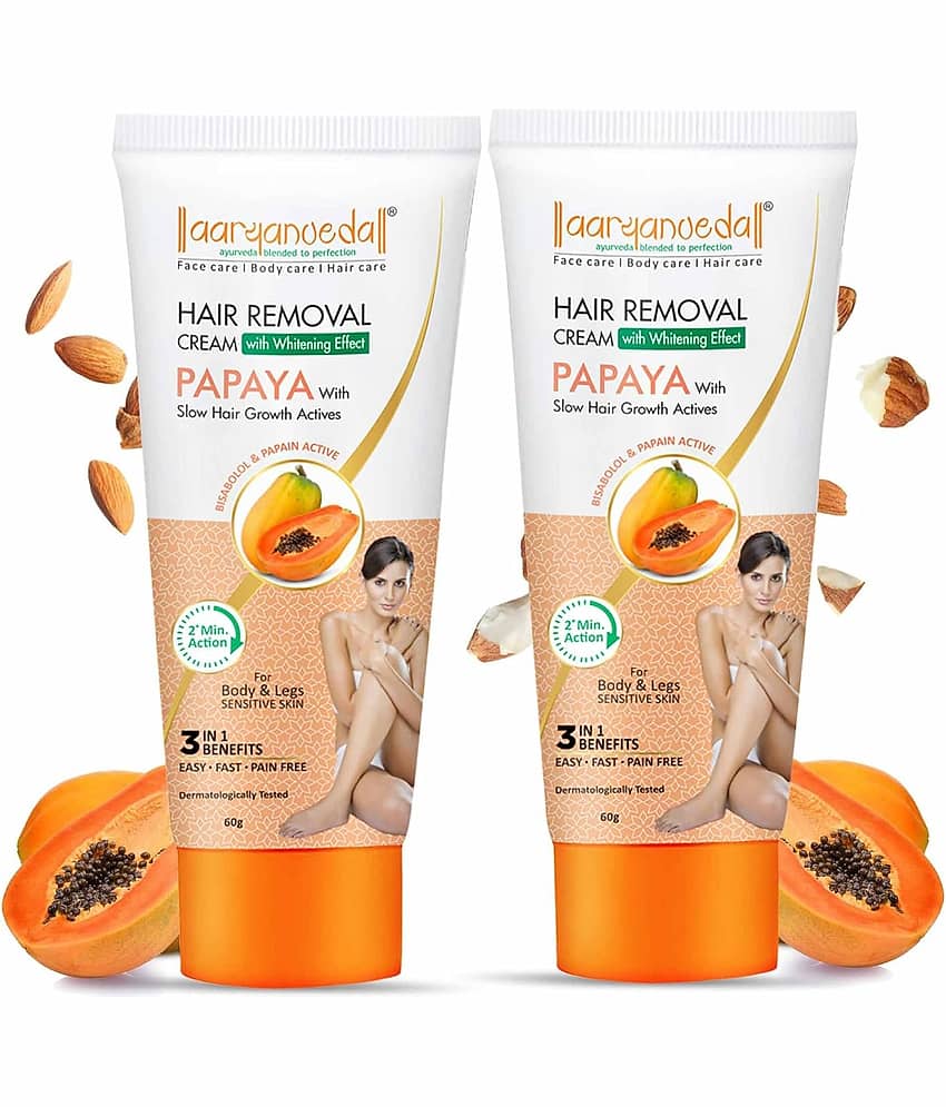 Aaryanveda Paraben Free Hair Removal Hair Removal Creams for Women 120 ( Pack of 2 )