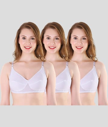 TCG Pack of 3 Cotton Non Padded Women's Everyday Bra ( White )