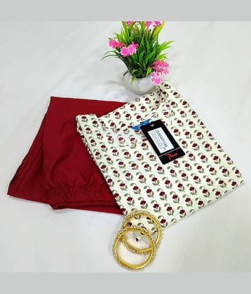 Ethnic Basket Pack of 1 Crepe Printed A-line Women's Kurti - ( White )