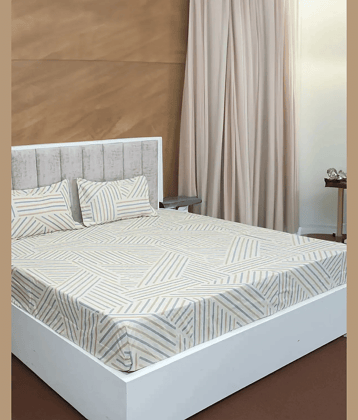 BELLA TRUE Microfiber 1 Double Bedsheet with 2 Pillow Covers ( Beige )