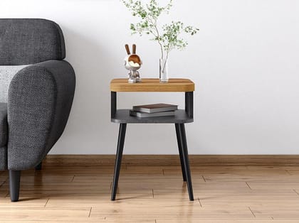 Nebue Storage Corner Table - Engineered Wood, Remini Walnut