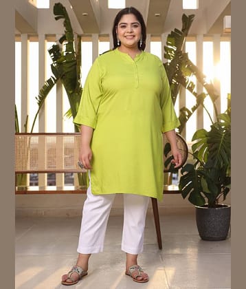 Juniper Rayon Solid Straight Women's Kurti - Green ( Pack of 1 )