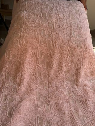 Viscose Chikankari Length with Dupatta - Peach-Peach 2 / Viscose / Free Size