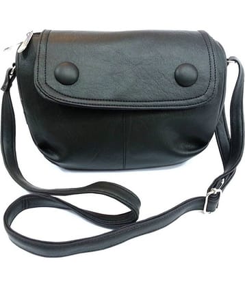 Belladona Black Faux Leather Sling Bag