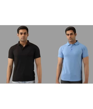 SKYRISE Pack of 2 Cotton Blend Slim Fit Solid Half Sleeves Men's Polo T Shirt ( Multicolor )