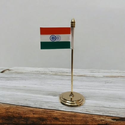 BRASS India National FLAG Memento Sculpture Home Office Desk Artwork Showpiece Rare (3772)