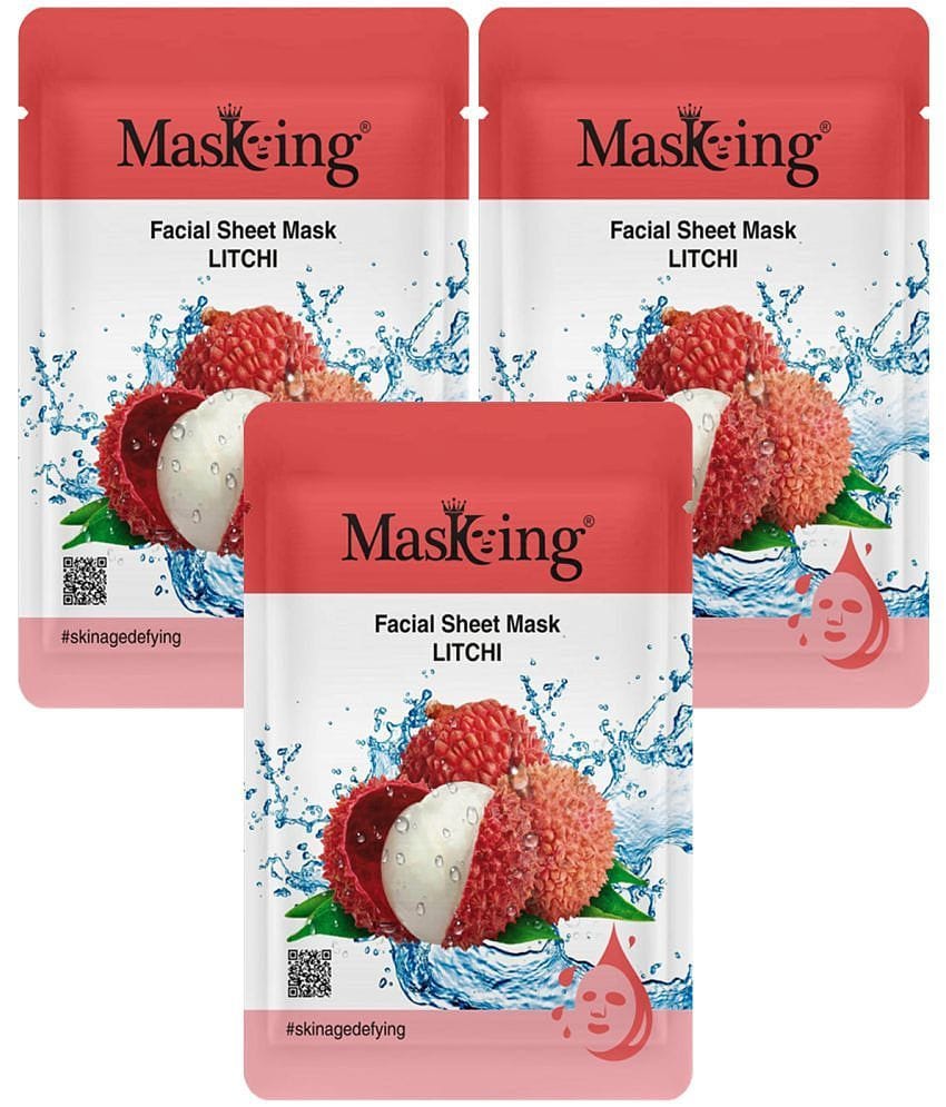 Masking Beauty Litchi Face Sheet Mask 60 ml Pack of 3