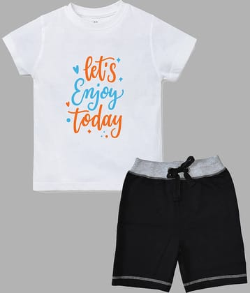 ETCHED DESIGN Pack of 1 Boys Cotton T-Shirt & Shorts Set ( Multicolor )