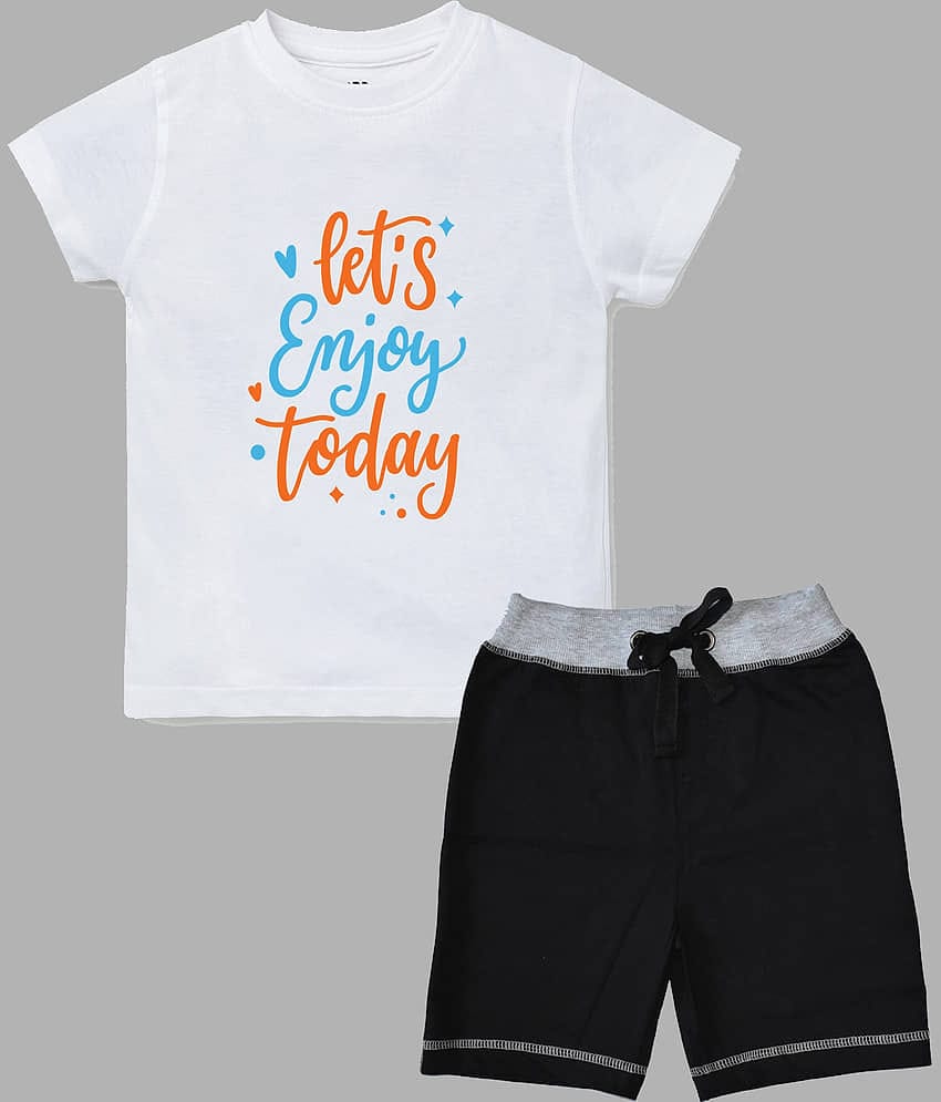 ETCHED DESIGN Pack of 1 Boys Cotton T-Shirt & Shorts Set ( Multicolor )