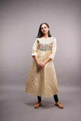 Tisser Madhubani handPainted Kurti /Kosa (Tussar) Silk Size-S,M,L,XL,XXL