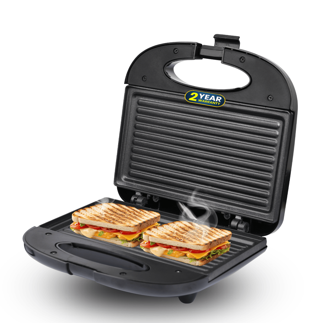 truTRTL Smart Grill Electric Sandwich Maker with Non-Stick Die Cast Aluminium Plates | Auto Cut-Off | 800W | Grill Sandwiches & More (Black)