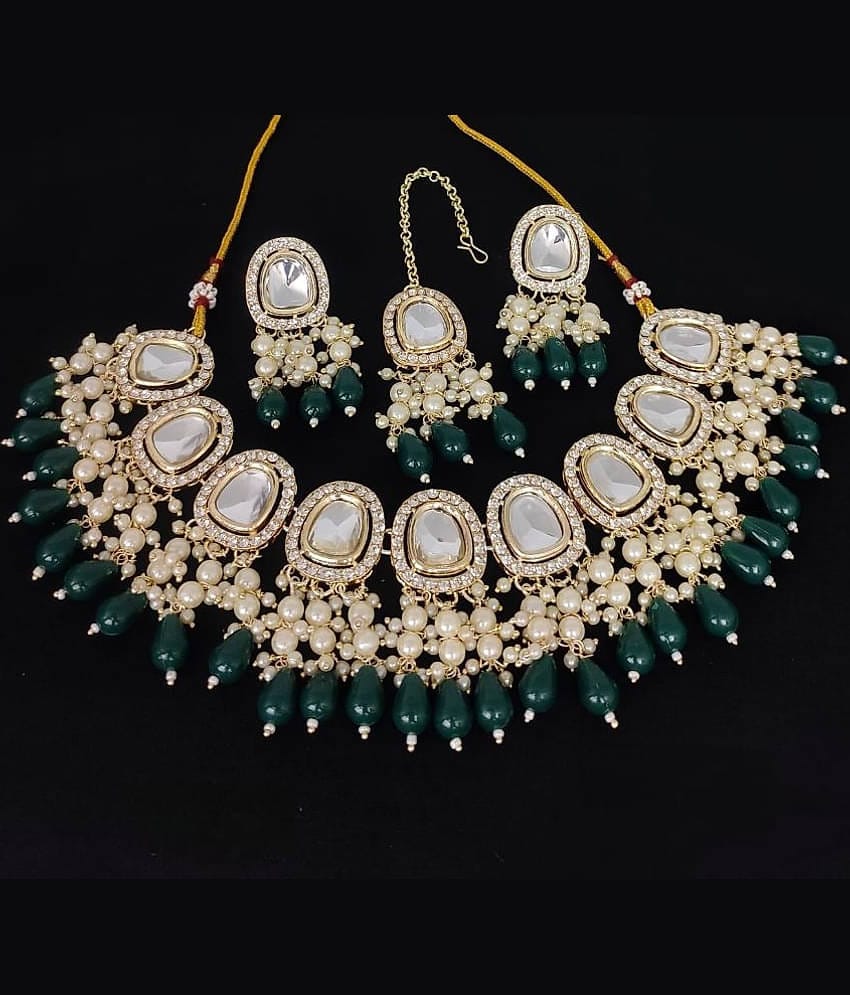 Padmavati Bangles White Alloy Necklace Set ( Pack of 1 )