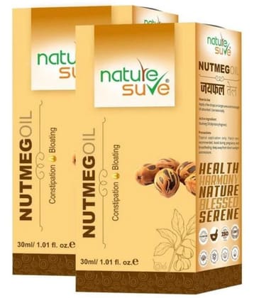 Nature Sure Nutmeg Jaiphal Oil for Bloating & Constipation in Men & Women - 2 Packs (30ml Each)