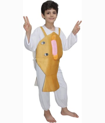 Kaku Fancy Dresses Puffer Fish Costume -Mustard,  8-10Years, For Boys & Girls