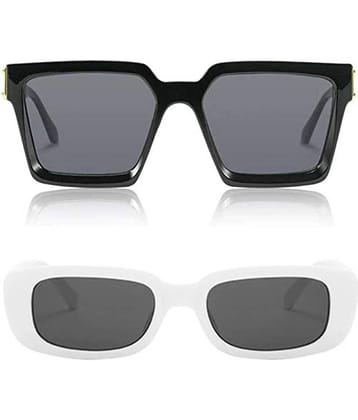 Kanny Devis - Black Rectangular Sunglasses ( Pack of 2 )