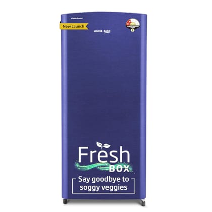 Voltas Beko, A Tata Product 183 L 2 Star Direct Cool Single Door Refrigerator (2024 Model, RDC215D/S0XER0M0000GO, Hairline Blue, With Fresh Box Technology and Chiller Zone) Voltas Beko, A Tata Product 183 L 2 Star Direct Cool Single Door Refrigerator (20