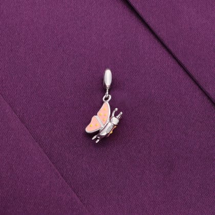 Trendy Butterfly Silver Pendant-Pink / Silver
