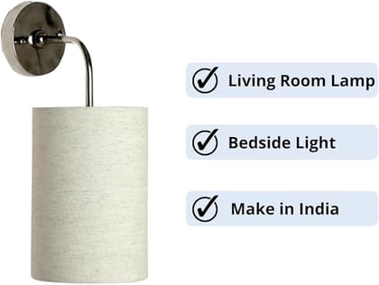 Off White Textured Round Wall Lamp