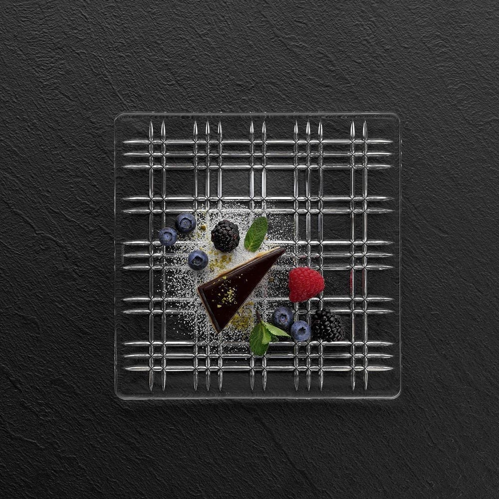 Nachtmann Square Crystal Smoke Square Plate