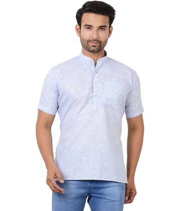 Maharaja - Blue Cotton Blend Men's Regular Kurta ( Pack of 1 )