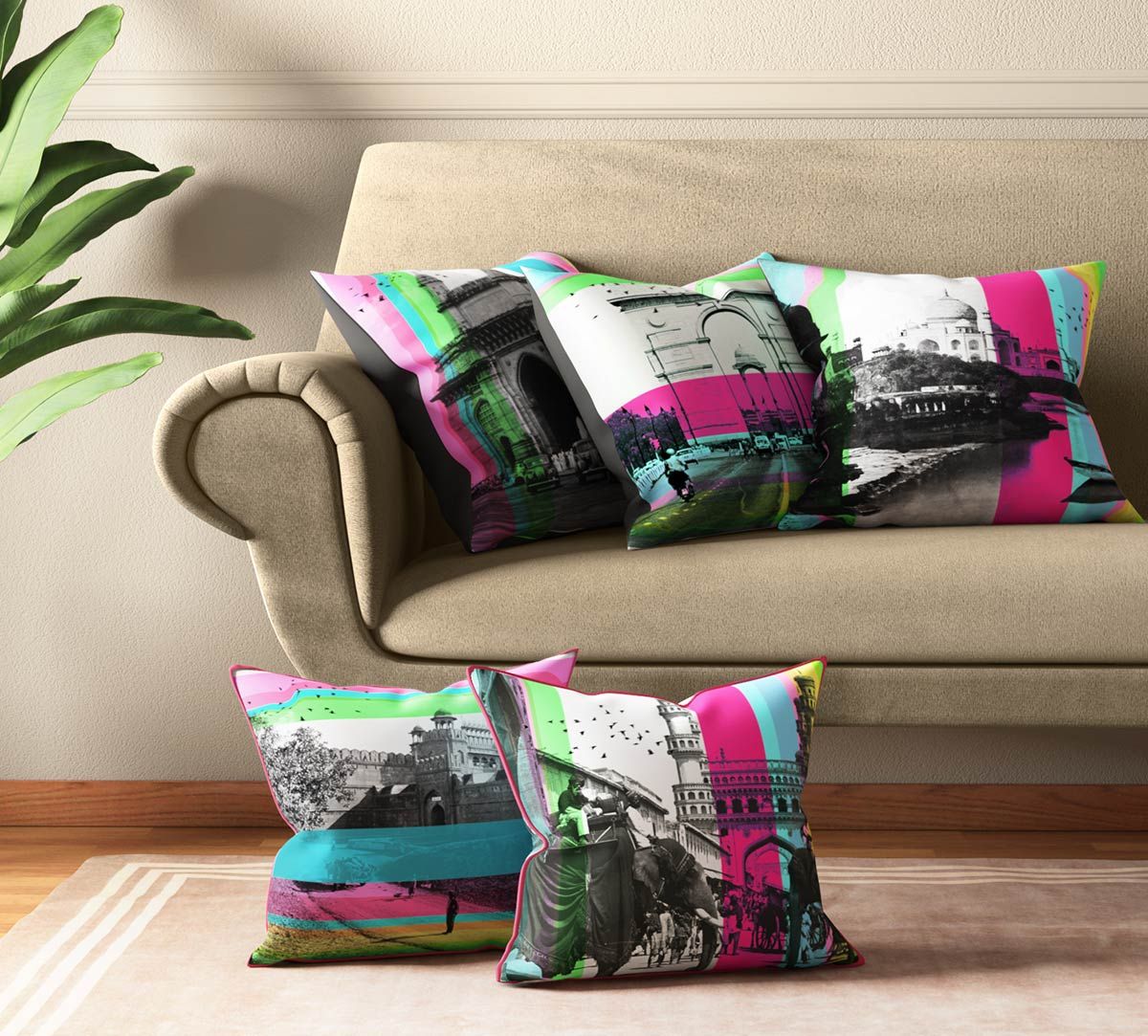 India Circus Incredible Pop India Cushion Cover Set Of 5