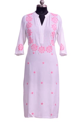 Rayon Kurti - White